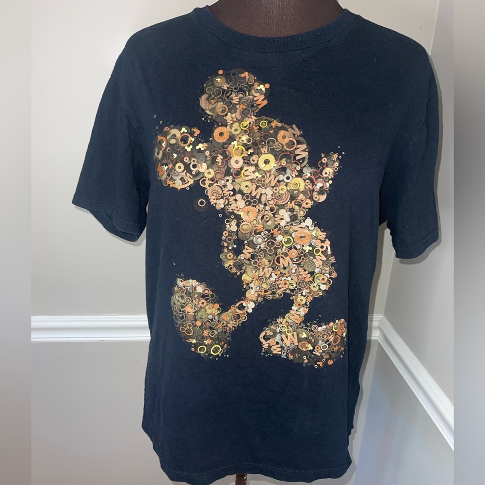 Disney Store Mens Mickey Mouse T Shirt Sz M Organic Cotton Black